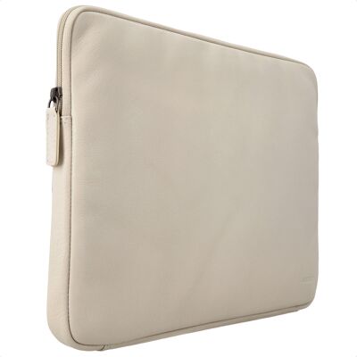 Accezz Leather Laptop hoes met rits 13-14 inch - Laptopsleeve - Beige Accezz Leather Laptop hoes met rits 13-14 inch - Laptopsleeve - Beige