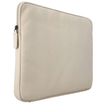 Accezz Leather Laptop hoes met rits 15-16 inch - Laptopsleeve - Beige Accezz Leather Laptop hoes met rits 15-16 inch - Laptopsleeve - Beige