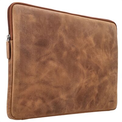 Accezz Leather Laptop hoes met rits 15-16 inch - Laptopsleeve - Cognac Accezz Leather Laptop hoes met rits 15-16 inch - Laptopsleeve - Cognac