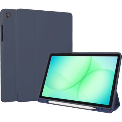 Accezz Smart Silicone Bookcase voor de Samsung Galaxy Tab A11 Plus / A9 Plus - Donkerblauw Accezz Smart Silicone Bookcase voor de Samsung Galaxy Tab A11 Plus / A9 Plus - Donkerblauw