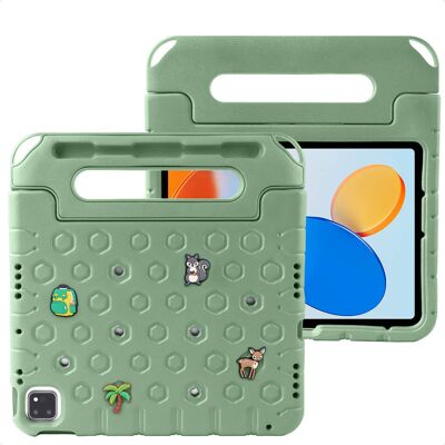 imoshion Kidsproof tablethoes met afneembare dolls voor de Apple iPad 11 (2025) 11 inch A16 / iPad 10 (2022) 10.9 inch - Olive Green imoshion Kidsproof tablethoes met afneembare dolls voor de Apple iPad 11 (2025) 11 inch A16 / iPad 10 (2022) 10.9 inch - Olive Green