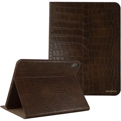 Selencia Croco bookcase voor de Apple iPad Air 11 inch (2026) M4 / (2025) M3 / (2024) M2 / Air 5 (2022) / Air 4 (2020) - Choco Brown Selencia Croco bookcase voor de Apple iPad Air 11 inch (2026) M4 / (2025) M3 / (2024) M2 / Air 5 (2022) / Air 4 (2020) - Choco Brown
