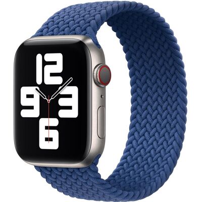 Gevlochten solobandje voor de Apple Watch 38/40/41/42 mm - Maat 6 - Atlantic Blue Gevlochten solobandje voor de Apple Watch 38/40/41/42 mm - Maat 6 - Atlantic Blue