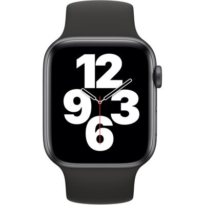 Siliconen solobandje voor de Apple Watch 38/40/41/42 mm - Maat 2 - Zwart Siliconen solobandje voor de Apple Watch 38/40/41/42 mm - Maat 2 - Zwart
