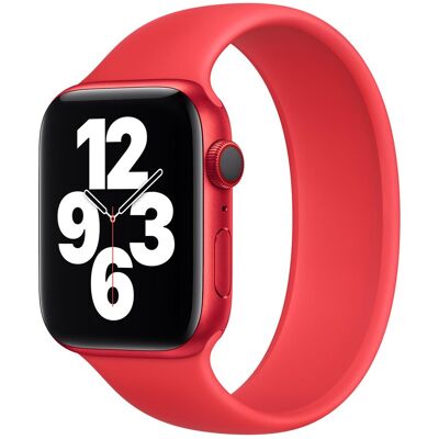 Siliconen solobandje voor de Apple Watch 38/40/41/42 mm - Maat 5 - (Product) Red Siliconen solobandje voor de Apple Watch 38/40/41/42 mm - Maat 5 - (Product) Red