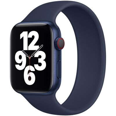Siliconen solobandje voor de Apple Watch 38/40/41/42 mm - Maat 4 - Deep Navy Siliconen solobandje voor de Apple Watch 38/40/41/42 mm - Maat 4 - Deep Navy