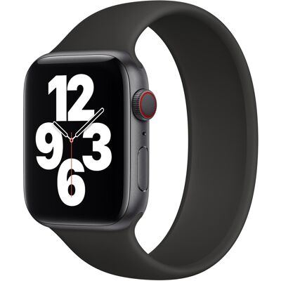 Siliconen solobandje voor de Apple Watch 44/45/46/49 mm - Maat 12 - Zwart Siliconen solobandje voor de Apple Watch 44/45/46/49 mm - Maat 12 - Zwart