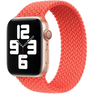 Gevlochten solobandje voor de Apple Watch 44/45/46/49 mm - Maat 9 - Electric Orange Gevlochten solobandje voor de Apple Watch 44/45/46/49 mm - Maat 9 - Electric Orange