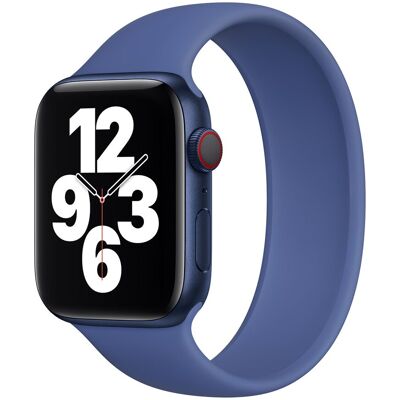 Siliconen solobandje voor de Apple Watch 38/40/41/42 mm - Maat 5 - Toma Blue Siliconen solobandje voor de Apple Watch 38/40/41/42 mm - Maat 5 - Toma Blue