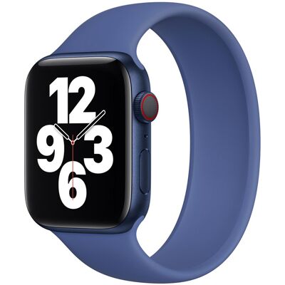Siliconen solobandje voor de Apple Watch 44/45/46/49 mm - Maat 11 - Toma Blue Siliconen solobandje voor de Apple Watch 44/45/46/49 mm - Maat 11 - Toma Blue