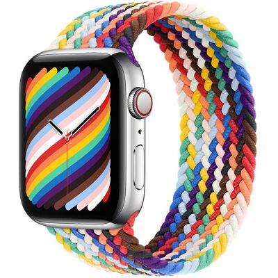 Gevlochten solobandje voor de Apple Watch 38/40/41/42 mm - Maat 8 - Pride Edition Gevlochten solobandje voor de Apple Watch 38/40/41/42 mm - Maat 8 - Pride Edition