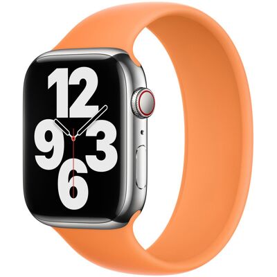 Siliconen solobandje voor de Apple Watch 38/40/41/42 mm - Maat 4 - Marigold Siliconen solobandje voor de Apple Watch 38/40/41/42 mm - Maat 4 - Marigold