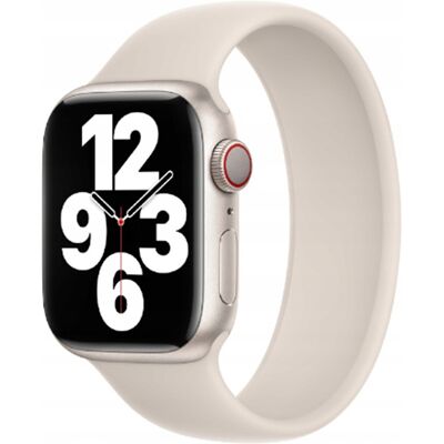 Siliconen solobandje voor de Apple Watch 44/45/46/49 mm - Maat 9 - Starlight Siliconen solobandje voor de Apple Watch 44/45/46/49 mm - Maat 9 - Starlight