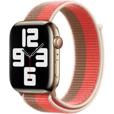 Sport Loop band voor de Apple Watch 44/45/46/49 mm - Pink Pomelo/Tan Sport Loop band voor de Apple Watch 44/45/46/49 mm - Pink Pomelo/Tan