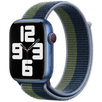 Sport Loop band voor de Apple Watch 44/45/46/49 mm - Abyss Blue/Moss Green Sport Loop band voor de Apple Watch 44/45/46/49 mm - Abyss Blue/Moss Green