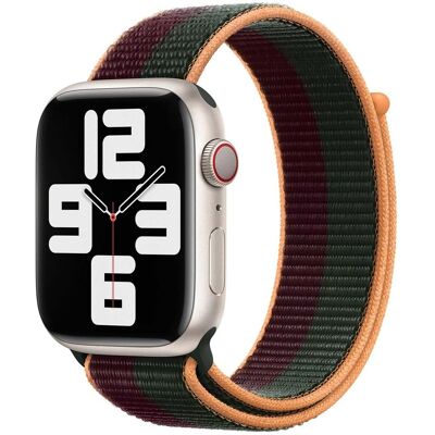 Sport Loop band voor de Apple Watch 44/45/46/49 mm - Dark Cherry/Forest Green Sport Loop band voor de Apple Watch 44/45/46/49 mm - Dark Cherry/Forest Green