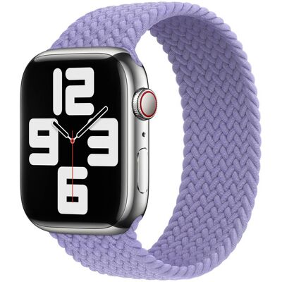 Gevlochten solobandje voor de Apple Watch 38/40/41/42 mm - Maat 6 - Lavender Gevlochten solobandje voor de Apple Watch 38/40/41/42 mm - Maat 6 - Lavender