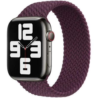 Gevlochten solobandje voor de Apple Watch 44/45/46/49 mm - Maat 12 - Dark Cherry Gevlochten solobandje voor de Apple Watch 44/45/46/49 mm - Maat 12 - Dark Cherry