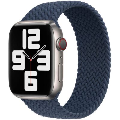Gevlochten solobandje voor de Apple Watch 44/45/46/49 mm - Maat 6 - Abyss Blue Gevlochten solobandje voor de Apple Watch 44/45/46/49 mm - Maat 6 - Abyss Blue
