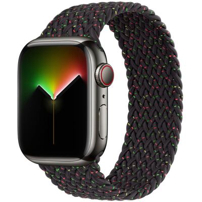 Gevlochten solobandje voor de Apple Watch 38/40/41/42 mm - Maat 6 - Black Unity Gevlochten solobandje voor de Apple Watch 38/40/41/42 mm - Maat 6 - Black Unity