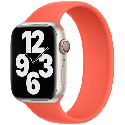 Siliconen solobandje voor de Apple Watch 44/45/46/49 mm - Maat 6 - Nectarine Siliconen solobandje voor de Apple Watch 44/45/46/49 mm - Maat 6 - Nectarine