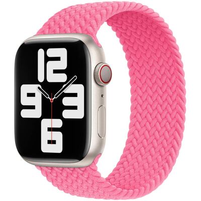 Gevlochten solobandje voor de Apple Watch 44/45/46/49 mm - Maat 8 - Flamingo Gevlochten solobandje voor de Apple Watch 44/45/46/49 mm - Maat 8 - Flamingo