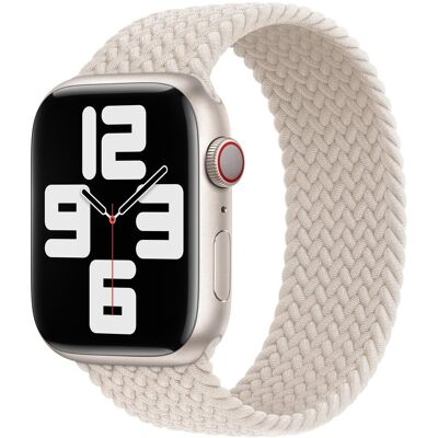 Gevlochten solobandje voor de Apple Watch 44/45/46/49 mm - Maat 5 - Starlight Gevlochten solobandje voor de Apple Watch 44/45/46/49 mm - Maat 5 - Starlight
