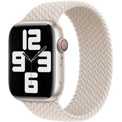 Gevlochten solobandje voor de Apple Watch 44/45/46/49 mm - Maat 10 - Starlight Gevlochten solobandje voor de Apple Watch 44/45/46/49 mm - Maat 10 - Starlight
