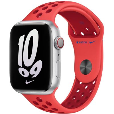 Nike Sport Band voor de Apple Watch 38/40/41/42 mm - Maat S/M - Bright Crimson / Gym Red Nike Sport Band voor de Apple Watch 38/40/41/42 mm - Maat S/M - Bright Crimson / Gym Red