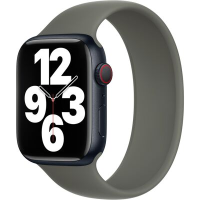 Siliconen solobandje voor de Apple Watch 38/40/41/42 mm - Maat 2 - Olive Siliconen solobandje voor de Apple Watch 38/40/41/42 mm - Maat 2 - Olive
