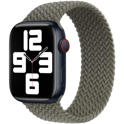 Gevlochten solobandje voor de Apple Watch 38/40/41/42 mm - Maat 7 - Olive Gevlochten solobandje voor de Apple Watch 38/40/41/42 mm - Maat 7 - Olive