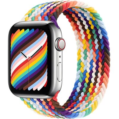 Gevlochten solobandje voor de Apple Watch 44/45/46/49 mm - Maat 1 - Pride Edition Gevlochten solobandje voor de Apple Watch 44/45/46/49 mm - Maat 1 - Pride Edition