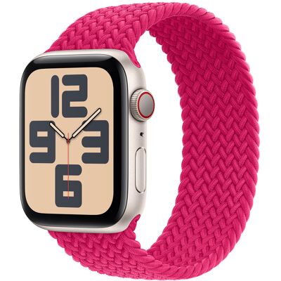 Gevlochten solobandje voor de Apple Watch 38/40/41/42 mm - Maat 2 - Raspberry Gevlochten solobandje voor de Apple Watch 38/40/41/42 mm - Maat 2 - Raspberry