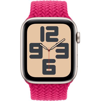 Gevlochten solobandje voor de Apple Watch 38/40/41/42 mm - Maat 5 - Raspberry Gevlochten solobandje voor de Apple Watch 38/40/41/42 mm - Maat 5 - Raspberry