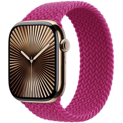 Gevlochten solobandje voor de Apple Watch 38/40/41/42 mm - Maat 8 - Magenta Gevlochten solobandje voor de Apple Watch 38/40/41/42 mm - Maat 8 - Magenta