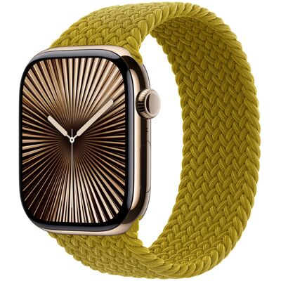 Gevlochten solobandje voor de Apple Watch 44/45/46/49 mm - Maat 8 - Chartreuse Gevlochten solobandje voor de Apple Watch 44/45/46/49 mm - Maat 8 - Chartreuse