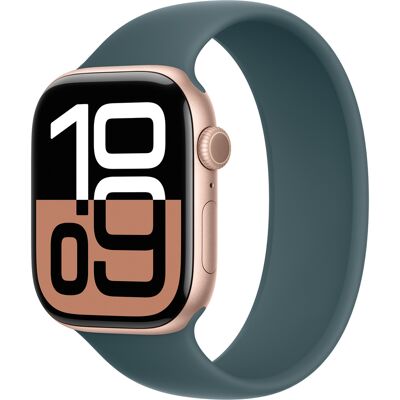 Siliconen solobandje voor de Apple Watch 44/45/46/49 mm - Maat 11 - Lake Green Siliconen solobandje voor de Apple Watch 44/45/46/49 mm - Maat 11 - Lake Green