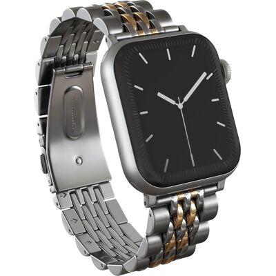 Burga Stalen bandje voor de Apple Watch 38/40/41/42 mm - Platinum Gold Burga Stalen bandje voor de Apple Watch 38/40/41/42 mm - Platinum Gold