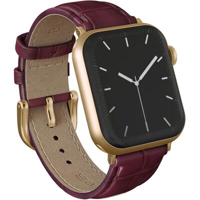 Burga Genuine Leather Band voor de Apple Watch 38/40/41/42 mm - Mobwife / Gold Burga Genuine Leather Band voor de Apple Watch 38/40/41/42 mm - Mobwife / Gold