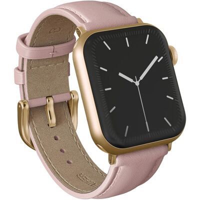 Burga Genuine Leather Band - Apple Watch 44/45/46/49 mm / Universeel 20 mm aansluiting - Pillow Talk / Gold Burga Genuine Leather Band - Apple Watch 44/45/46/49 mm / Universeel 20 mm aansluiting - Pillow Talk / Gold