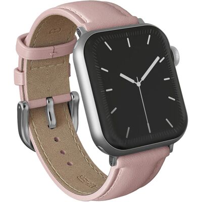 Burga Genuine Leather Band voor de Apple Watch 38/40/41/42 mm - Pillow Talk / Silver Burga Genuine Leather Band voor de Apple Watch 38/40/41/42 mm - Pillow Talk / Silver
