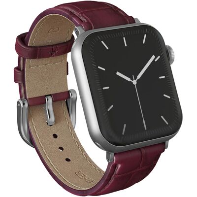 Burga Genuine Leather Band voor de Apple Watch 38/40/41/42 mm - Mobwife / Silver Burga Genuine Leather Band voor de Apple Watch 38/40/41/42 mm - Mobwife / Silver