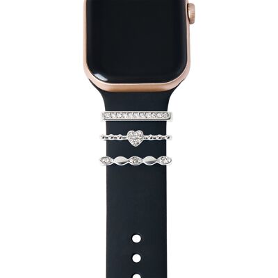iDeal of Sweden Charms voor smartwatch bandjes - 3pack - Silver Sparkle iDeal of Sweden Charms voor smartwatch bandjes - 3pack - Silver Sparkle