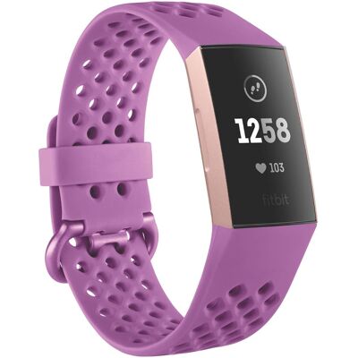 Sport siliconen band voor de Fitbit Charge 3 / 4 - Maat L - Berry Sport siliconen band voor de Fitbit Charge 3 / 4 - Maat L - Berry