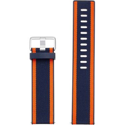 Woven band voor de Fitbit Versa / Versa 2 / Versa Lite - Maat L - Navy / Orange Woven band voor de Fitbit Versa / Versa 2 / Versa Lite - Maat L - Navy / Orange