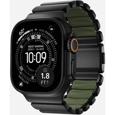 Nomad Stratos Band voor de Apple Watch 44/45/46/49 mm - Forest Green / Black Titanium Nomad Stratos Band voor de Apple Watch 44/45/46/49 mm - Forest Green / Black Titanium