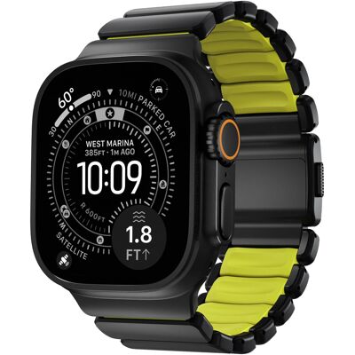 Nomad Stratos Band voor de Apple Watch 44/45/46/49 mm - Volt / Black Titanium Nomad Stratos Band voor de Apple Watch 44/45/46/49 mm - Volt / Black Titanium