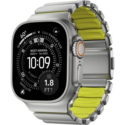 Nomad Stratos Band voor de Apple Watch 44/45/46/49 mm - Volt / Natural Titanium Nomad Stratos Band voor de Apple Watch 44/45/46/49 mm - Volt / Natural Titanium