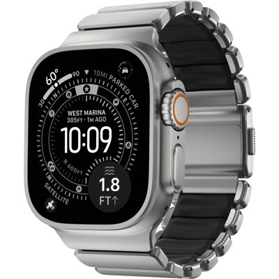 Nomad Stratos Band voor de Apple Watch 44/45/46/49 mm - Black / Natural Titanium Nomad Stratos Band voor de Apple Watch 44/45/46/49 mm - Black / Natural Titanium