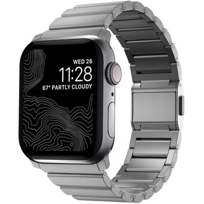 Nomad Titanium schakelband voor de Apple Watch 44/45/46/49 mm - Silver Nomad Titanium schakelband voor de Apple Watch 44/45/46/49 mm - Silver